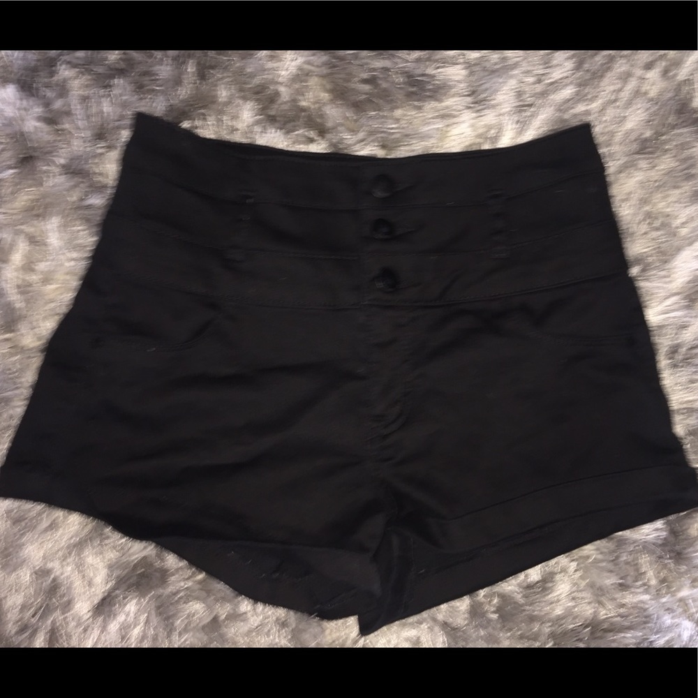 Black High Waisted Denim Shorts Size 2